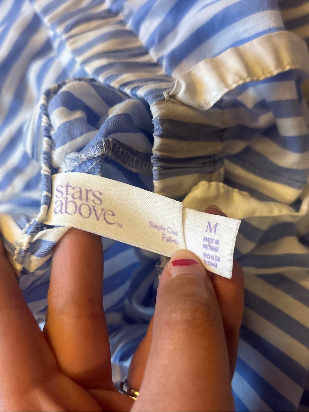 Stars Above Target Striped Blue & White Short Sleeve Pajamas Set - Picture 7 of 8